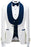 Morton Fancy Navy Blue Shawl Lapel Three Pieces Jacquard Wedding Suits