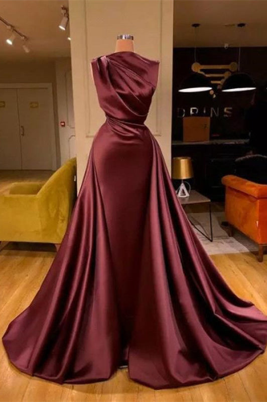 Mermaid Burgundy Long Evening Dress