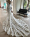Mermaid Lace Sweetheart Wedding Dress V-neck Long Bridal Dress with Train - Wedding Dresses