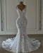 Mermaid Lace Sweetheart Wedding Dress V-neck Long Bridal Dress with Train - Wedding Dresses
