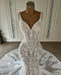 Mermaid Lace Sweetheart Wedding Dress V-neck Long Bridal Dress with Train - Wedding Dresses