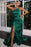 Mermaid Prom Dress With Split Dark Green Sequins