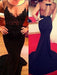 Mermaid Scoop Sleeveless Sweep/Brush Train With Applique Satin Dresses - Prom Dresses