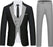 Geraid Modern Black And Gray Three Pieces Notched Lapel Men Suits For Business