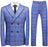 Jackson Modern Blue Double Breasted Plaid Mens Suits For Business