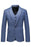 Haie Modern Light Blue Notched Lapel Three Pieces Men Suits For Business