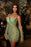 Modern Green Strapless Long Sleeves Off-the-Shoulder Beads Mermaid Prom Dress with V Neck