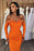 Modern Orange Off-The-Shoulder Long Sleeves Strapless Mermaid Prom Dress with Sequins