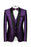 Guy Modern Purple Three Pieces Jacquard Suits For Wedding