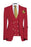 Beau Modern Red Three Pieces Peaked Lapel Prom Suits For Men