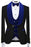 Nash Modern Royal Blue Shawl Lapel Three Pieces Velvet Wedding Suits