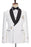 Modern White Jacquard Shawl Lapel Wedding Suits with Gold Buckle