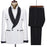 SSner modern white wedding suits with black shawl lapel