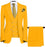 Buck Modern Yellow Three Pieces Peaked Lapel Men Prom Suits