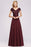 Bridelily Chic Sequined Top V-Neck Sleeveless Burgundy Bridesmaid Dresses Online