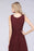 Bridelily Modest Round-Neck Sleeveless Burgundy Bridesmaid Dresses with Ruffles