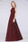 Bridelily Modest Round-Neck Sleeveless Burgundy Bridesmaid Dresses with Ruffles