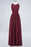 Bridelily Modest Round-Neck Sleeveless Burgundy Bridesmaid Dresses with Ruffles