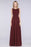 Bridelily Modest Round-Neck Sleeveless Burgundy Bridesmaid Dresses with Ruffles