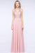 Bridelily Modest V-Neck Sleeveless Pink Affordable Bridesmaid Dresses Lace