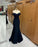 Navy Blue Off-the-Shoulder Mermaid Prom Dress with Sweetheart Sleeveless