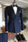 Darren Navy Blue Peaked Lapel Double Breasted Chic Men Suits For Business