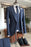 Duncan Deep Blue Peaked Lapel Three Pieces Close Fitting Men Suits For Business