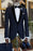 Cecil Fancy Navy Blue Peaked Lapel Two Pieces Men Suits For Prom