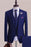 Donald Bespoke Blue Plaid Three Pieces Men Suits For Business