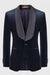 Alger Navy Blue Shawl Lapel Formal Velvet Wedding Suits