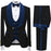 Neal Formal Navy Blue Shawl Lapel Three Pieces Velvet Wedding Suits