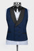 Alger Dark Blue Shawl Lapel Three Pieces Wedding Men Suits