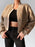 Faux Fur Coats Long Sleeves High Collar Khaki Casual Oversized Winter Coat