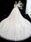 White Wedding Dress Ball Gown Cathedral Train Jewel Neck 3/4 Length Sleeves Natural Waist Applique Satin Fabric Bridal Dresses