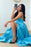 Ocean Blue Dreamy Spaghetti Strap Prom Gown