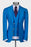 King Ocean Blue Peaked Lapel Three Pieces Wedding Men Suits