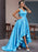 Ocean Blue V-Neck Sleeveless Prom Dress