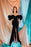 Off-the-Shoulder Black Mermaid Prom Dress with Split