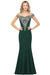 Off-the-Shoulder Formal Gown Gold Lace Applique Floor Length Mermaid Evneing Dress - Dark Green / US 2 - Prom Dresses