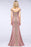 Off-the-Shoulder Formal Gown Gold Lace Applique Floor Length Mermaid Evneing Dress - Prom Dresses