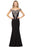 Off-the-Shoulder Formal Gown Gold Lace Applique Floor Length Mermaid Evneing Dress - Dark Navy / US 2 - Prom Dresses