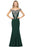 Off-the-Shoulder Formal Gown Gold Lace Applique Floor Length Mermaid Evneing Dress - Dark Green / US 2 - Prom Dresses