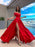 Off-the-Shoulder Prom Dress With Split - Red