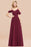 Bridelily Chic Off-the-shoulder Burgundy Bridesmaid Dress with Spaghetti Straps