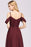 Bridelily Chic Off-the-shoulder Burgundy Bridesmaid Dress with Spaghetti Straps