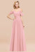 Bridelily Chic Off-the-shoulder Burgundy Bridesmaid Dress with Spaghetti Straps