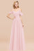 Bridelily Chic Off-the-shoulder Burgundy Bridesmaid Dress with Spaghetti Straps