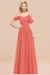 Bridelily Chic Off-the-shoulder Burgundy Bridesmaid Dress with Spaghetti Straps