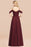 Bridelily Chic Off-the-shoulder Burgundy Bridesmaid Dress with Spaghetti Straps