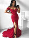 Off-The-Shoulder Court Train With Ruffles Elastic Woven Satin Dresses - Prom Dresses